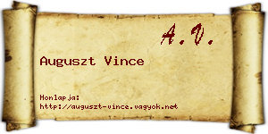 Auguszt Vince névjegykártya